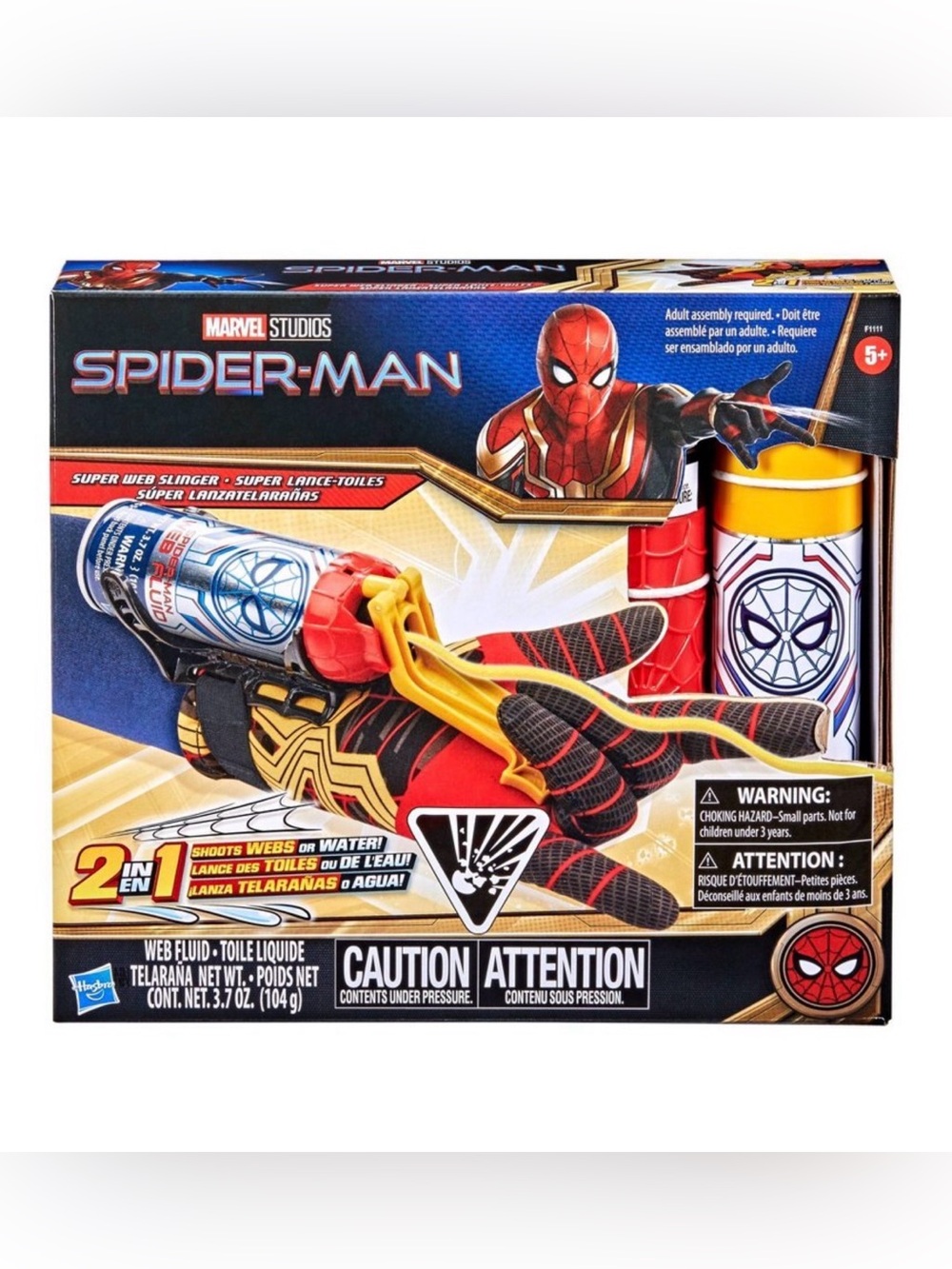 Spider-Man Super Web Slinger 2 in 1 Shoots Webs or Water Shooter Toy New